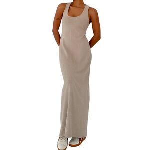 Rumored Cloud Nine Maxi Dress XS Taupe Getaway‎ Vacation Lounging